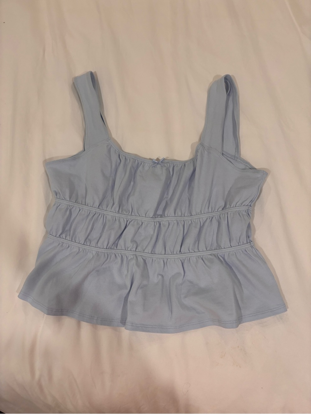 Sunday Best Light Blue Tiered Tank Top